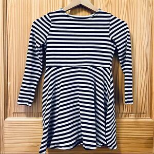 H & M Basic black white organic cotton striped long sleeve knit dress 8 - 10